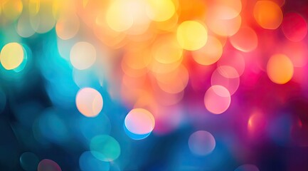 Fototapeta premium Vibrant bokeh lights in warm & cool tones
