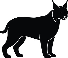 Lynx wild cat animal silhouette vector art illustration