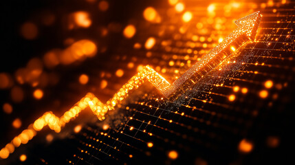 Fototapeta premium chart of financial market with signs of strong growth