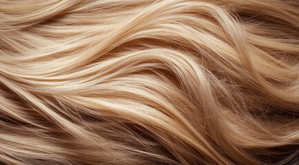 Naklejka premium Blonde hair, wavy texture close-up