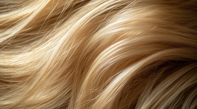 Close-up blonde wavy hair