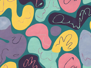 Fototapeta premium Colorful cartoon fish seamless vector pattern illustration for textile design