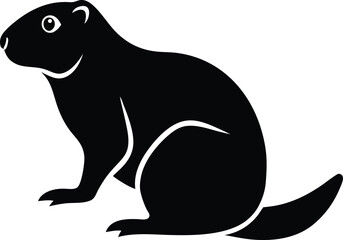 Prairie dog burrowing animal silhouette vector art illustration
