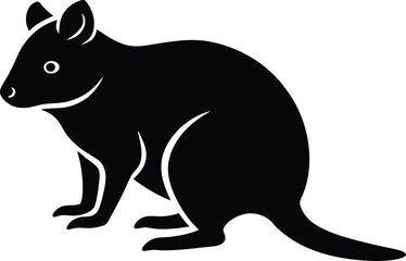 Quokka smiling marsupial silhouette vector art illustration
