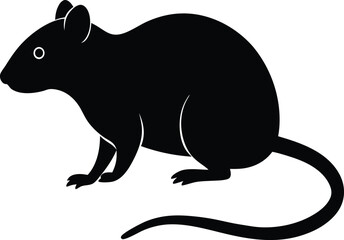 Rat rodent animal silhouette vector art illustration