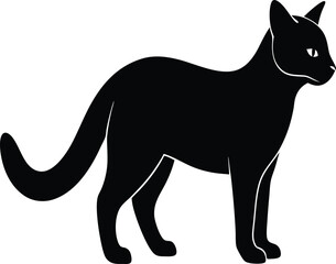 Sand cat desert feline silhouette vector art illustration