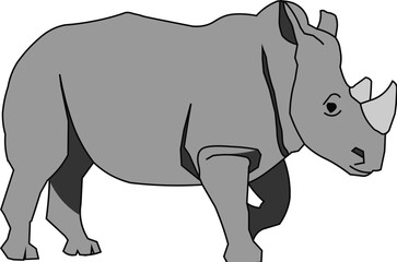 rhino on white background