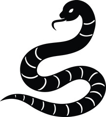 Sidewinder rattlesnake snake silhouette vector art illustration