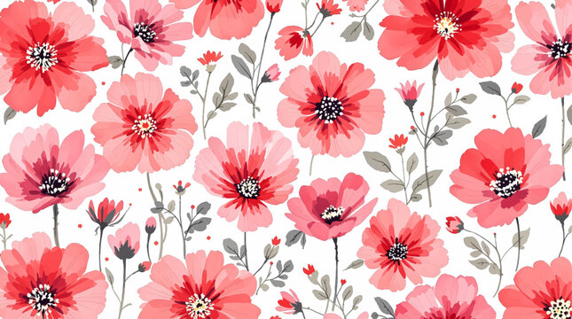 little flower leaf ,art textile design pattern seamless repeats, watercolor effect abstract,colors print,summer