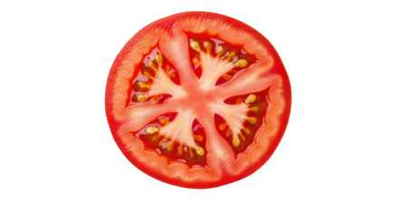 Isolated Tomato Slice Cross-Section