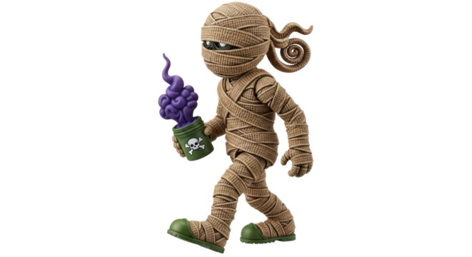 Isolated Mummy Cartoon - Powered by Adobe