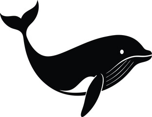 Whale ocean giant silhouette vector art illustration