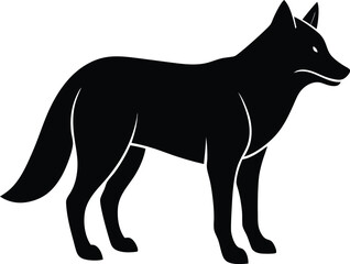 Wolf wild canine silhouette vector art illustration