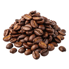Naklejka premium Roasted Coffee Beans A CloseUp View of Dark Brown Beans Isolated On Transparent Background
