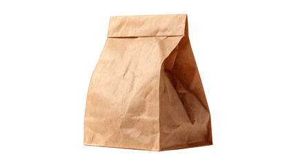 Naklejka premium Rustic brown paper bag on a dark black background, timeless packaging mockup brown.