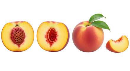 Isolated Peach Fruit Set