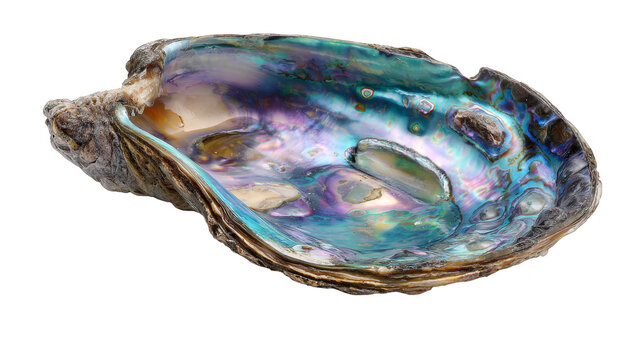 Mesmerizing iridescent abana shell, a captivating display of blue and purple hues.