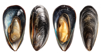 Exploring the diversity of mussels, a comparative look at three distinct shellfish species.