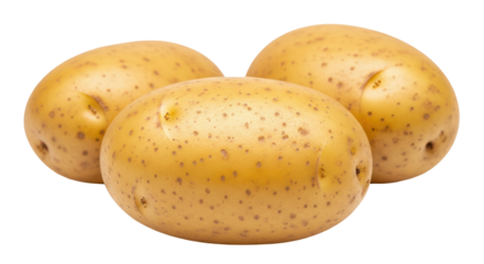 Isolated Raw Potatoes