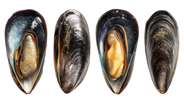 Exploring the diversity of mussels, a comparative look at three distinct shellfish species.