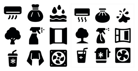 Home and maintenance solid icons set &ndash; filled, household and repair symbols