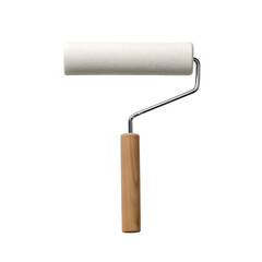 Obraz premium Paint roller with wooden handle on transparent background, cut out