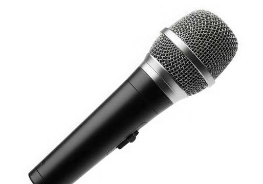 Studio microphone audio equipment voice recording device isolated on transparent background