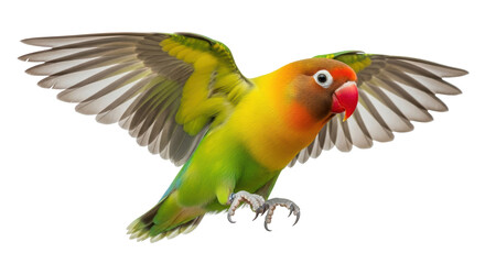 Isolated Lovebird in Flight