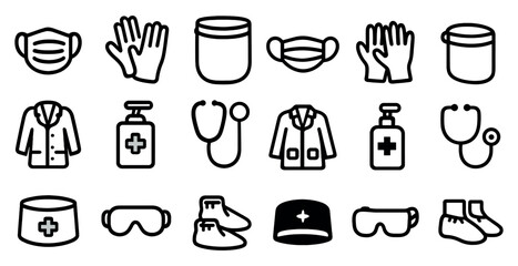 Healthcare and medical line icons set &ndash; outline, hospital, health care symbols