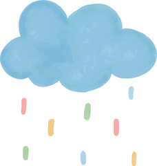 watercolor blue clouds rainy