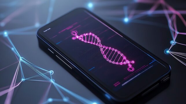 Integration of DNA strand visualization into smart device for advanced genetic analysis and research