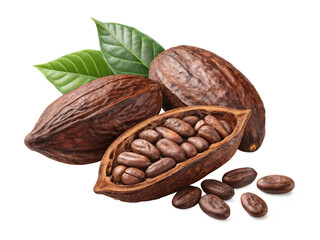 Cocoa Beans Unveiling the Secrets of Chocolates Origin Isolated On Transparent Background