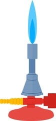 Illustration of a Bunsen Burner With Blue Flame
