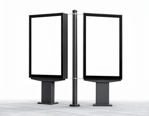 Blank Double Sided Street Advertising Billboard Mockup.
