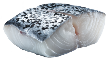 Closeup of spotted fish with intricate scale pattern on plain background spotted.