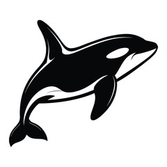 Fototapeta premium A vector illustration of a dolphin silhouette, isolated on white, is a simple and striking depiction