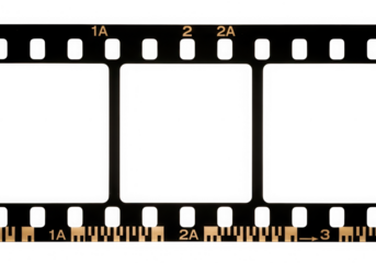 Film strip frame negative cinema roll photography isolated on transparent background