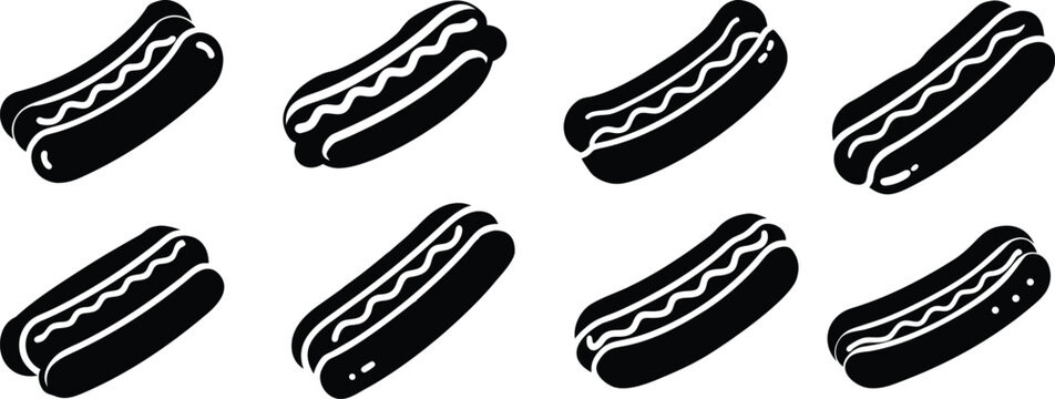 Hotdog Silhouette Icon Pack