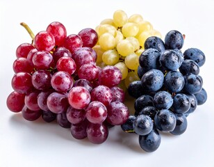 Fototapeta premium Vibrant Clusters of Red Green and Blue Grapes.