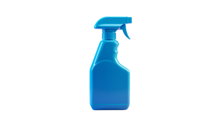 Isolated Blue Plastic Spray Bottle Against Black Backdrop Cleaning and Disinfection Supplies Ready to Use Household Essentials