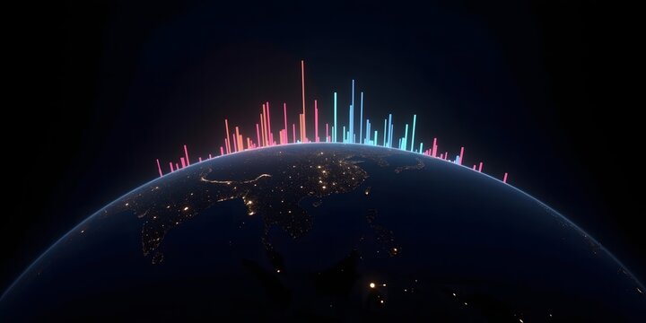 Futuristic Earth with neon data visualization

 - Powered by Adobe