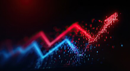 Abstract digital graphic of a rising chart