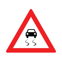 Triangle Slippery Road Ahead
