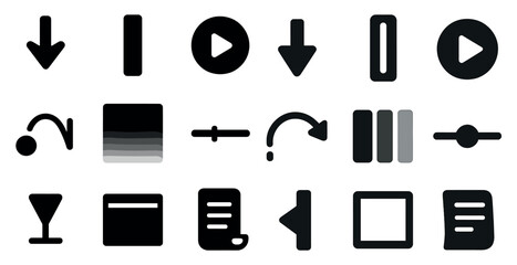 Navigation 3d icons set – solid, filled, direction and travel symbols