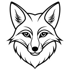 Fototapeta premium Fox SVG Logo Minimalist Black and White Vector Fox Head for Tattoo, Branding, Print, and Decor Editable SVG File