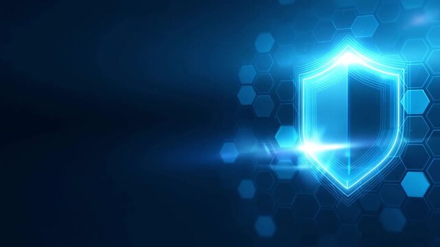 Cybersecurity Shield in 4K | Digital Data Protection, Network Security, Encryption Technology, Online Privacy, Futuristic Cyber Defense Background
