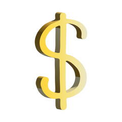 3d dollar currency symbol. Single element for design