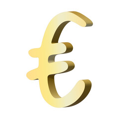 3d euro currency symbol. Single element for design