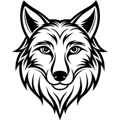 Fototapeta premium Fierce Wolf Head Vector Aggressive Wild Animal Mascot Logo for Gaming, Tattoo, or Outdoor Brand Identity Design 