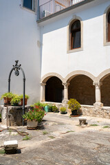 Catholic Church courtyard in Cres, Croatia